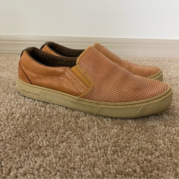 Satorisan | Brown Tan Perforated Leather Slip On Sneakers Size Eu 41 Men's 8 - Picture 1 of 9